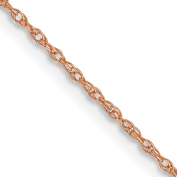 14k Rose Gold .7 mm Carded Cable Rope Chain