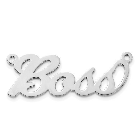 Sterling Silver/Rhodium-plated Polished Name Plate