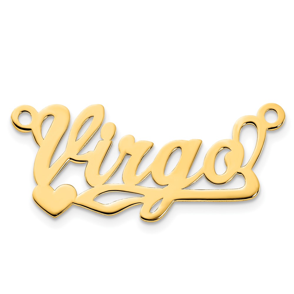 Sterling Silver/Gold-plated Polished Heart Name Plate