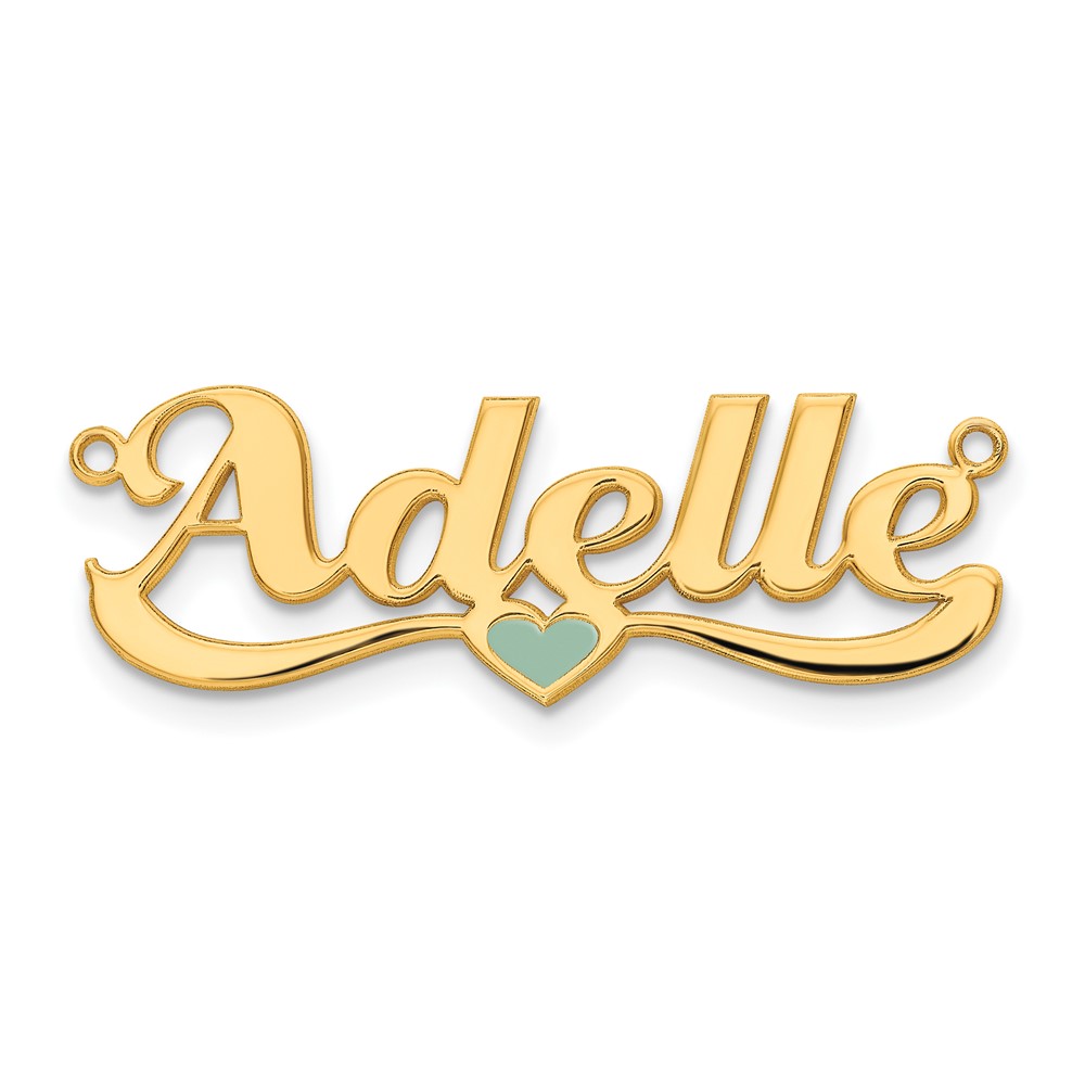 Sterling Silver/Gold-plated Enameled Heart Name Plate