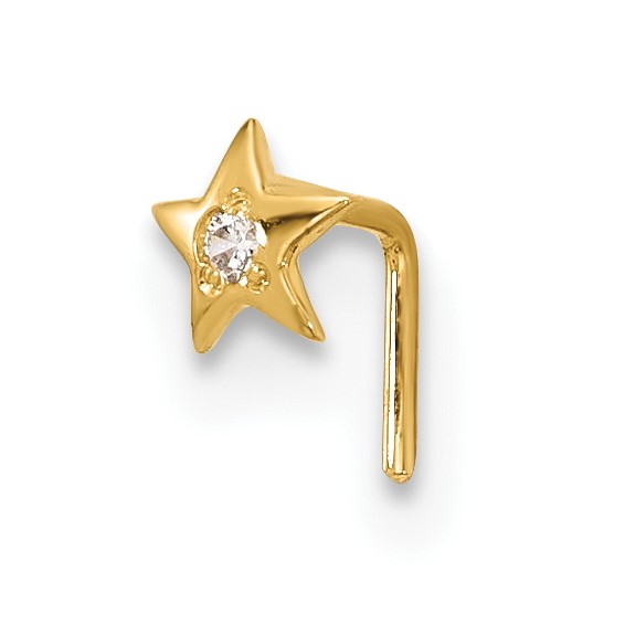 14k CZ Star Nose Stud