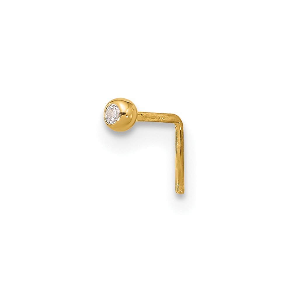 14k 2.2mm CZ Nose Stud
