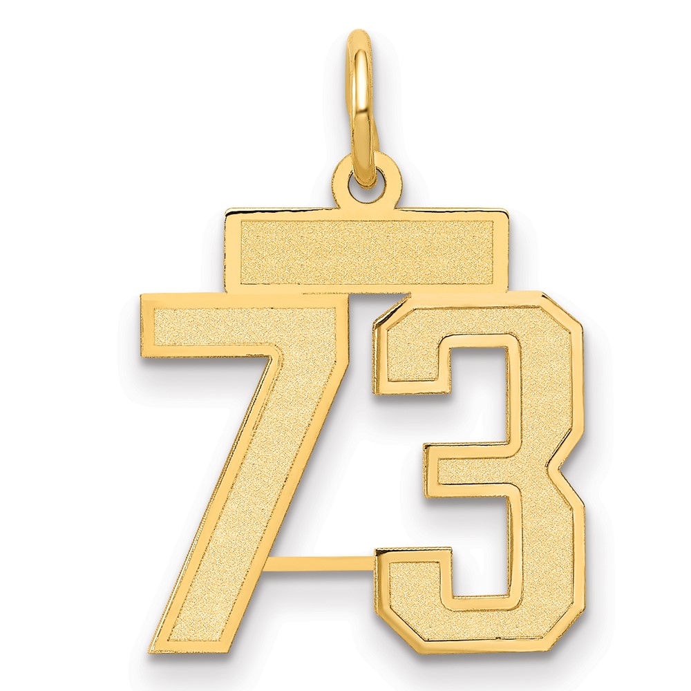 10ky Small Satin Number 73 Charm