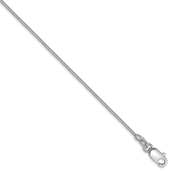 14k WG .8mm Round Snake Chain Anklet