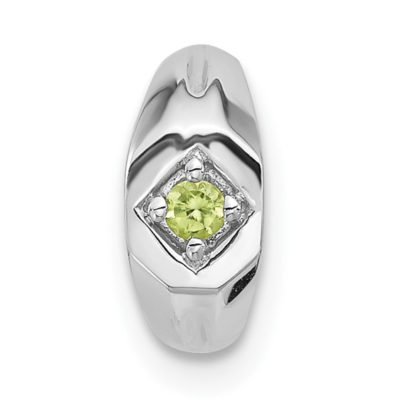 10k White Gold Polished Peridot Ring Charm