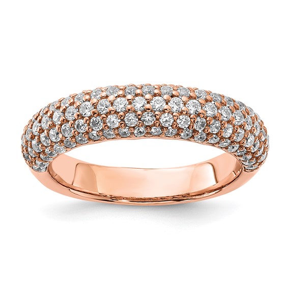 Sterling Silver PavÃ© Rose Gold-plated 113 Stone CZ Ring