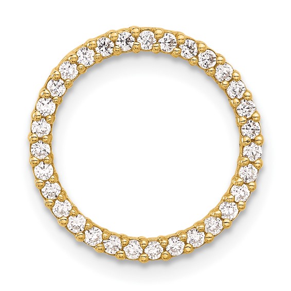 10K Polished CZ Circle Chain Slide