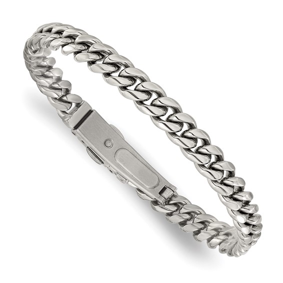 Chisel Stainless Steel Polished 8mm 8 inch Link Bracelet
